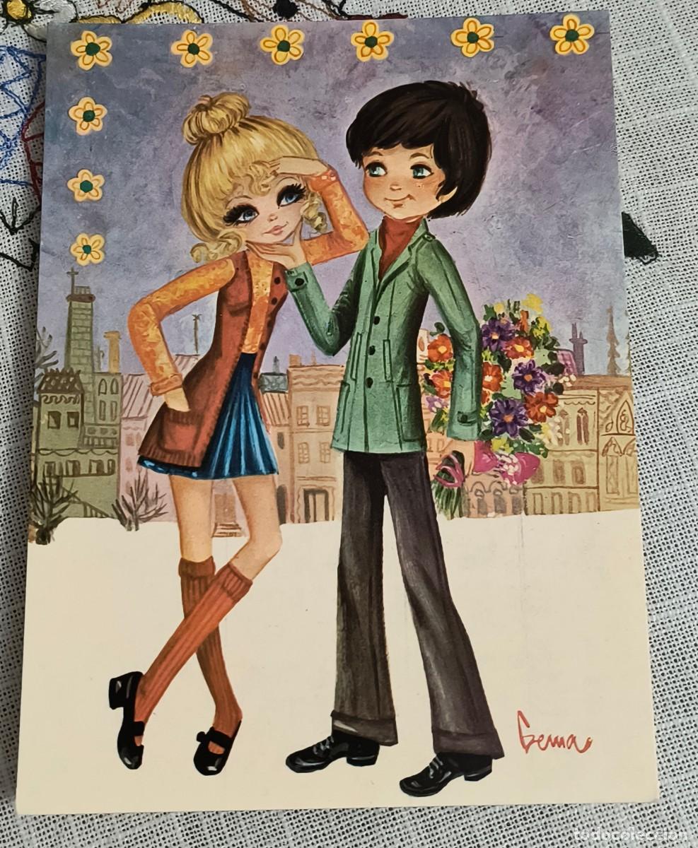 Postales: POSTAL ADHESIVA | PAREJA DE ENAMORADOS