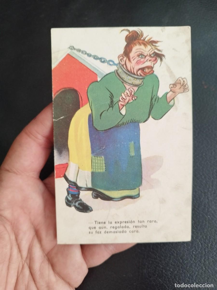 Postales: Tarjeta postal representa un tropo costumbrista de la &eacute;poca, asociado con la sat&iacute;rica suegra.