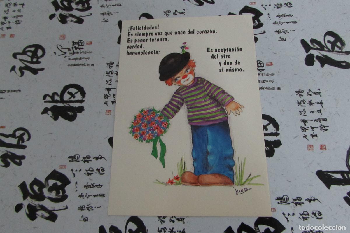 Postales: FELICITACION DIBUJO PAYASO AFA B-955 ESCRITA