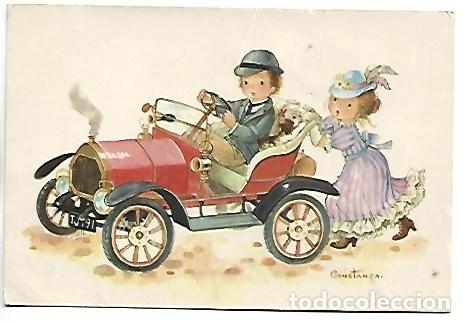 Postales: COCHE CON PAREJA DE EPOCA