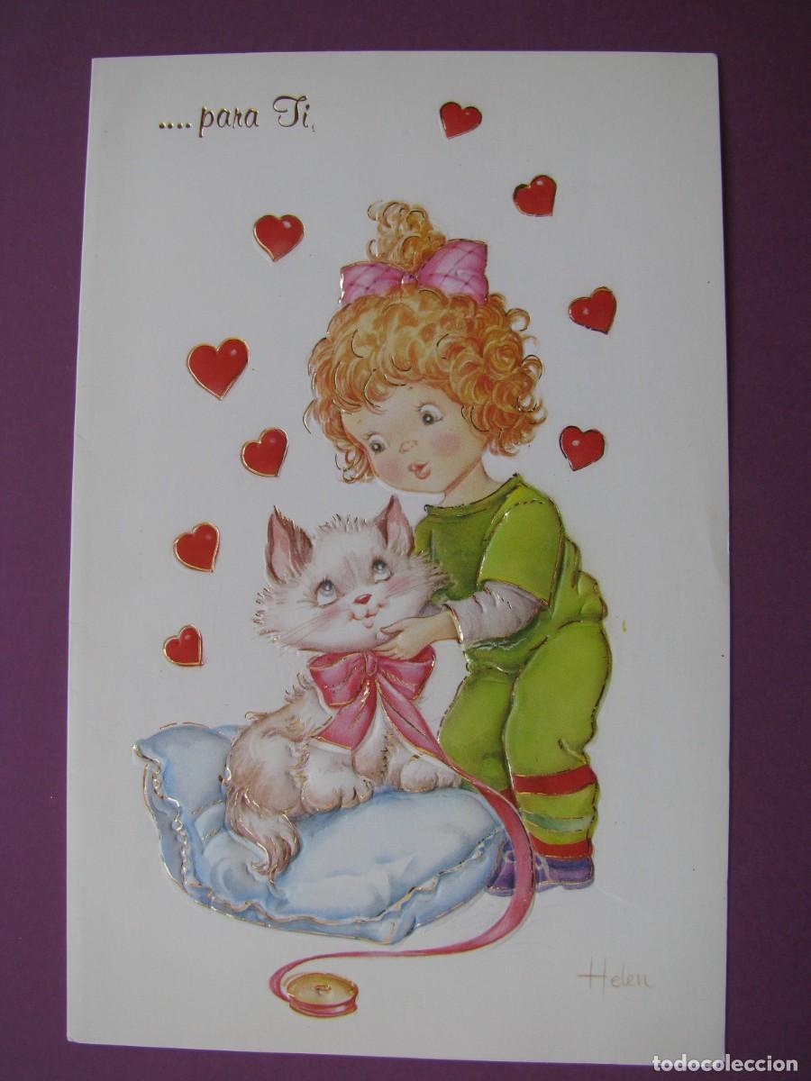 Postales: POSTAL DIPTICA DE IL. HELEN. GOLDEN 221. 18X11,5 CM RELIEVE. ESCRITA