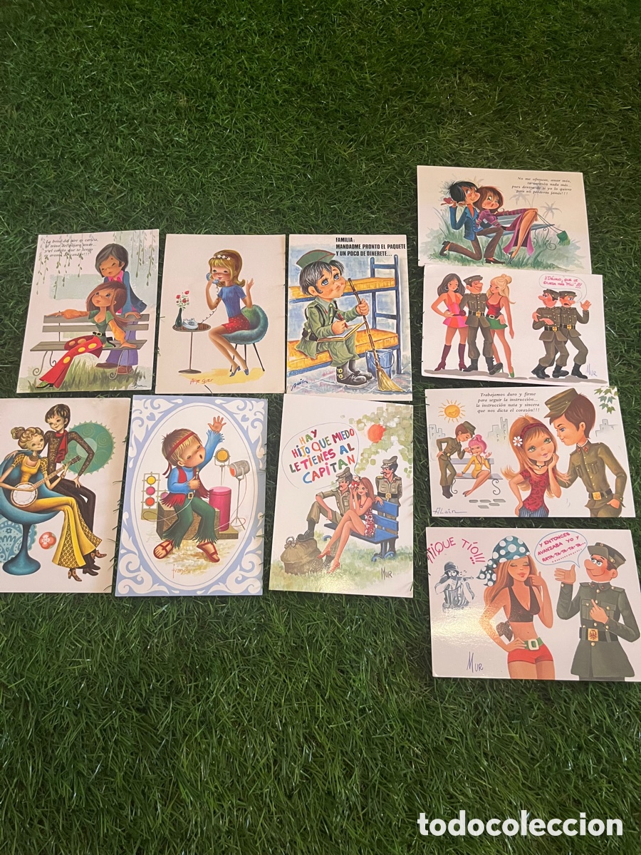 Postales: Lote de 10 postales antiguas a&ntilde;os 60 70 mili