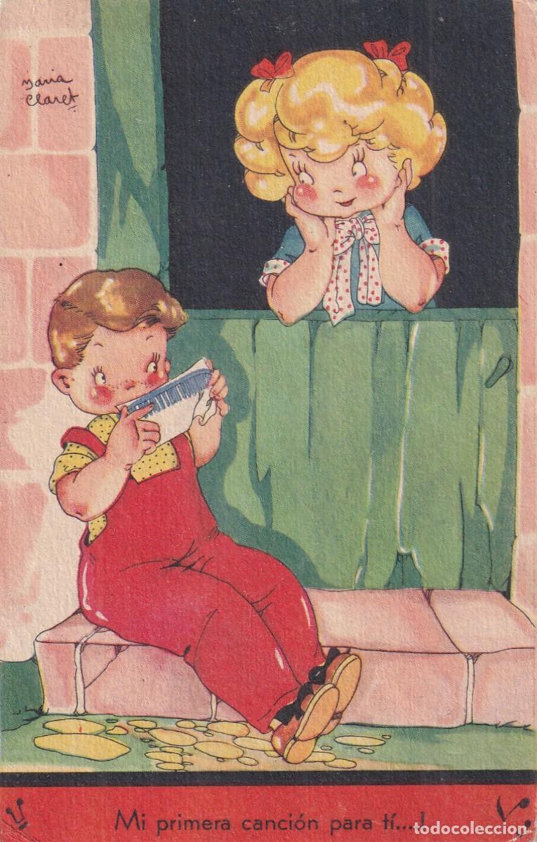Postales: Mari Pepa. Mar&iacute;a Claret. Serie J, n&ordm; 4. Mi primera canci&oacute;n. Escrita. Sin circular.