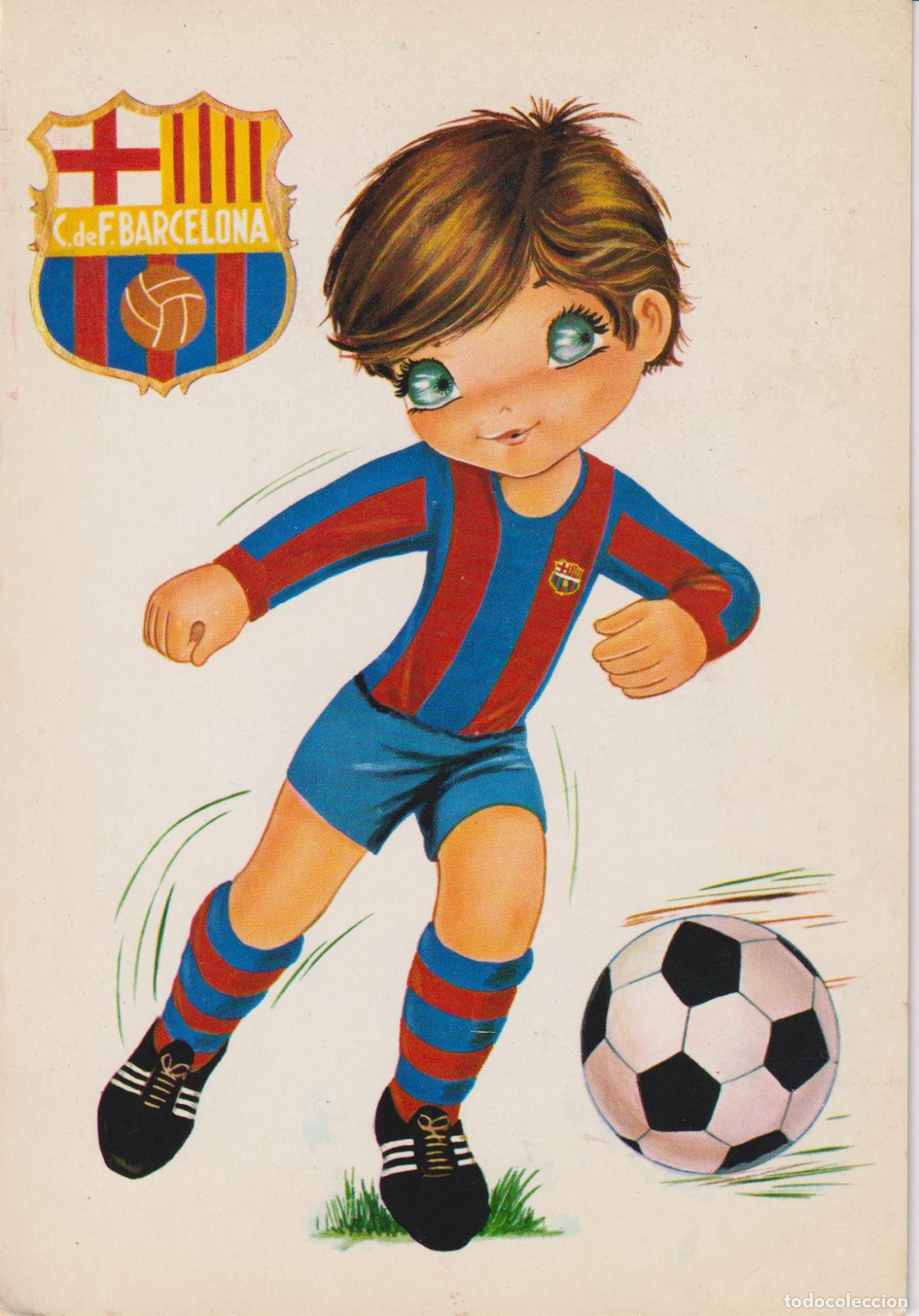 Postales: ILUSTRADOR: DESCONOCIDO, JUGADOR FUTBOL CLUB BARCELONA &ndash; BEASCOA 20158 &ndash; ESCRITA