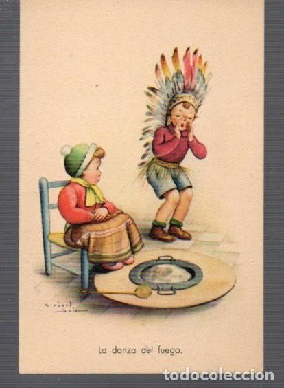 Postales: POSTAL DE DIBUJOS DE GISBERT SALA LA DANZA DEL FUEGO EDITO AMILCAR