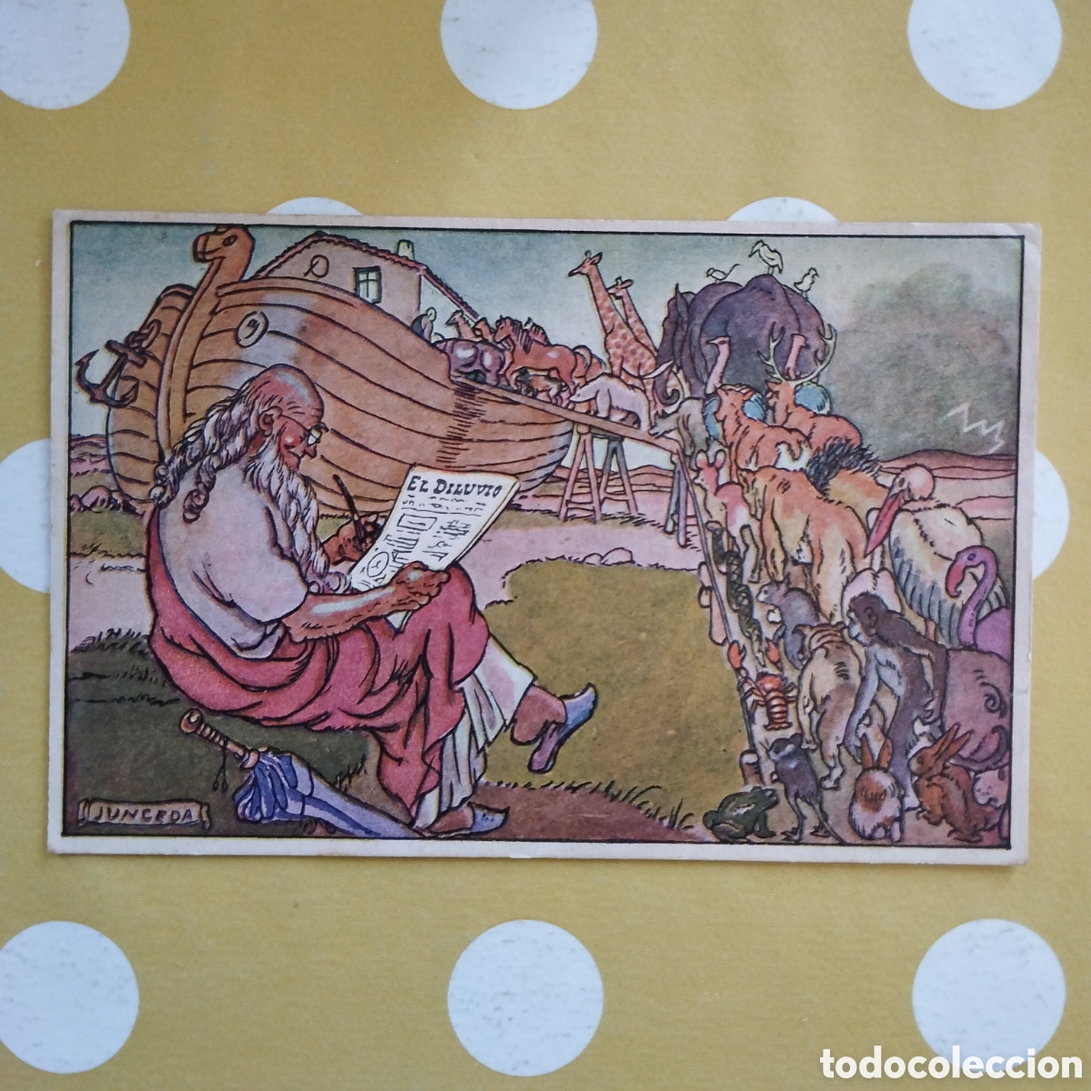 Postales: JUNCEDA EL DILUVIO TARJETA POSTAL ANTONIO LOPEZ IMPRESOR