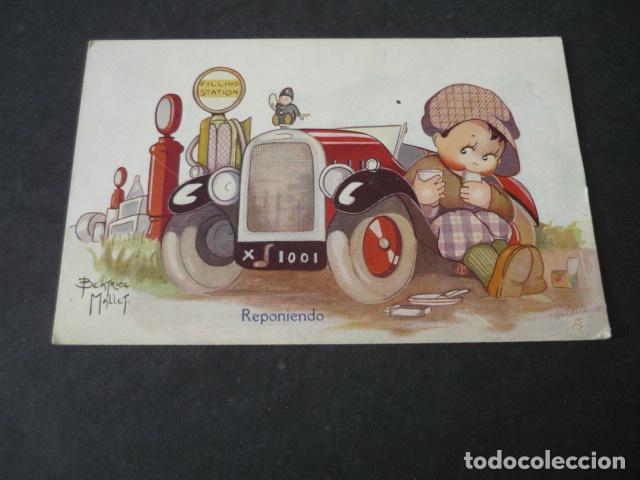 Postales: NI&Ntilde;O CON AUTOMOVIL POSTAL
