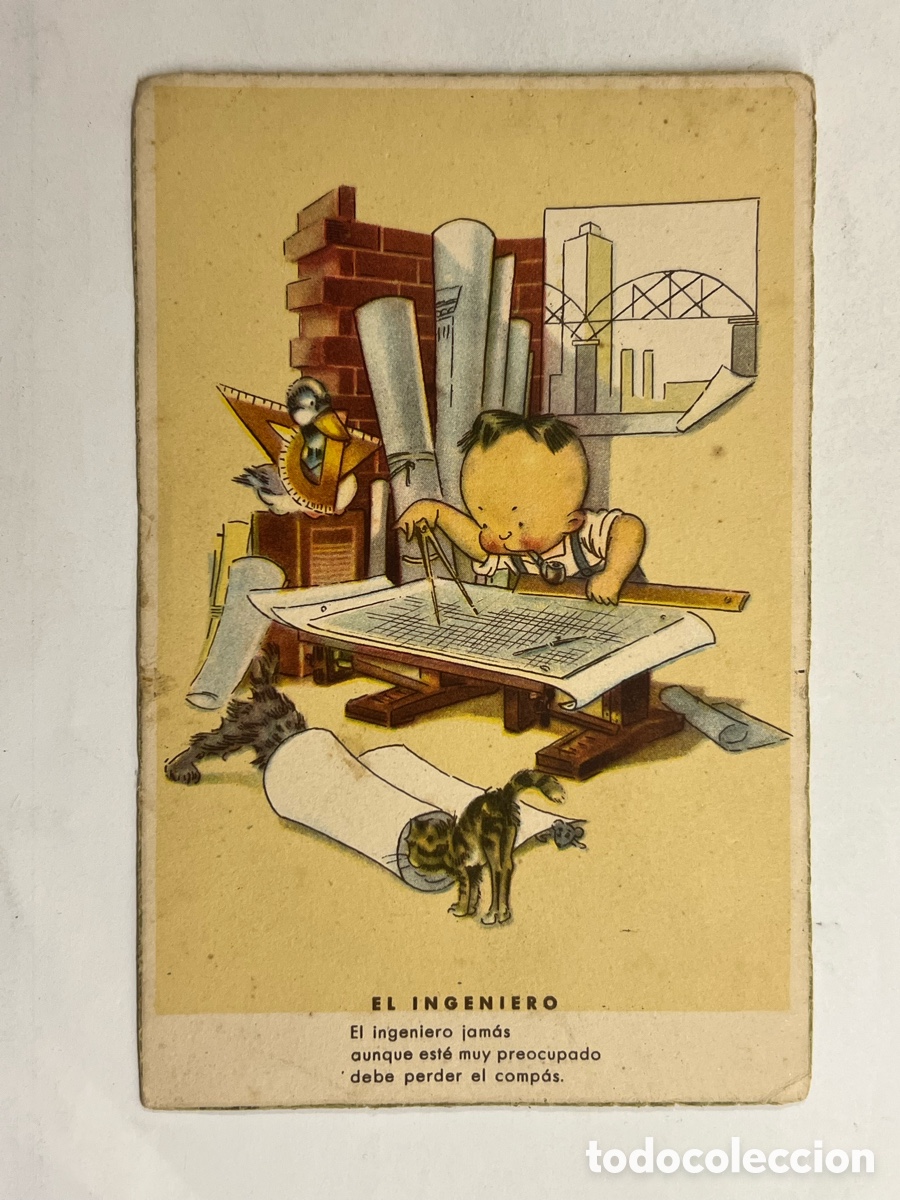 Postcards: DIBUJOS Y CARICATURAS. Postal: El Ingeniero. Ed. Colon Serie, 251//2 BENISI (h.1950?) S/C