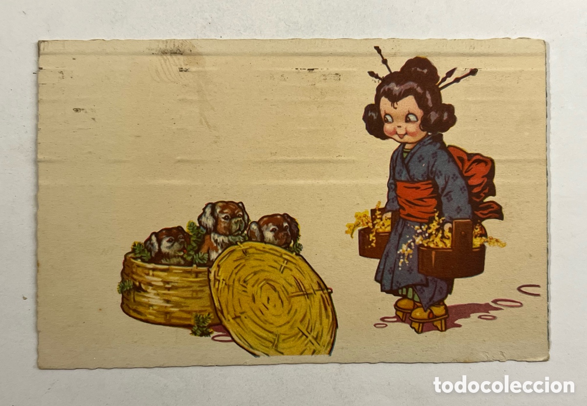 Postales: DIBUJOS Y CARICATURAS.. Madame Butterfly. postal circulada Barcelona en tiempos de la Rep&uacute;blica