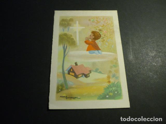 Postales: NI&Ntilde;O REZANDO POSTAL ILUSTRADA