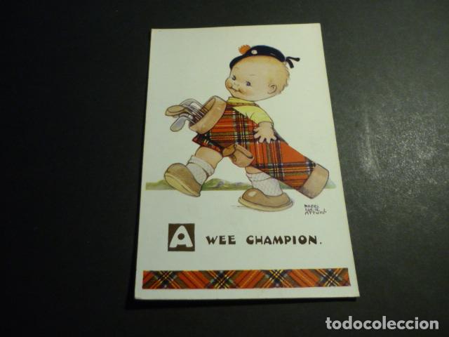 Postales: NI&Ntilde;O CON PALOS DE GOLF POSTAL ILUSTRADA