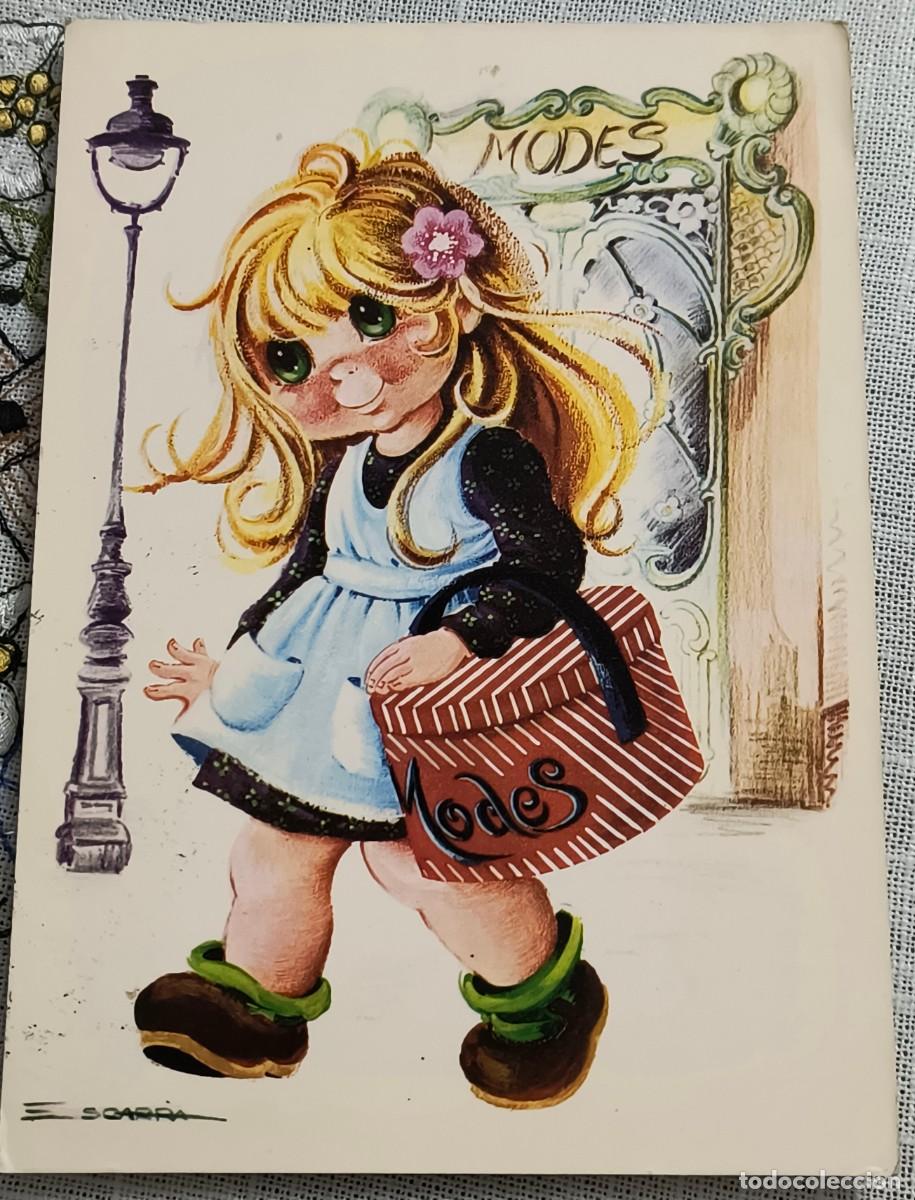 Postales: POSTAL | NI&Ntilde;A CON CESTA - COLECCI&Oacute;N PERLA 211/3