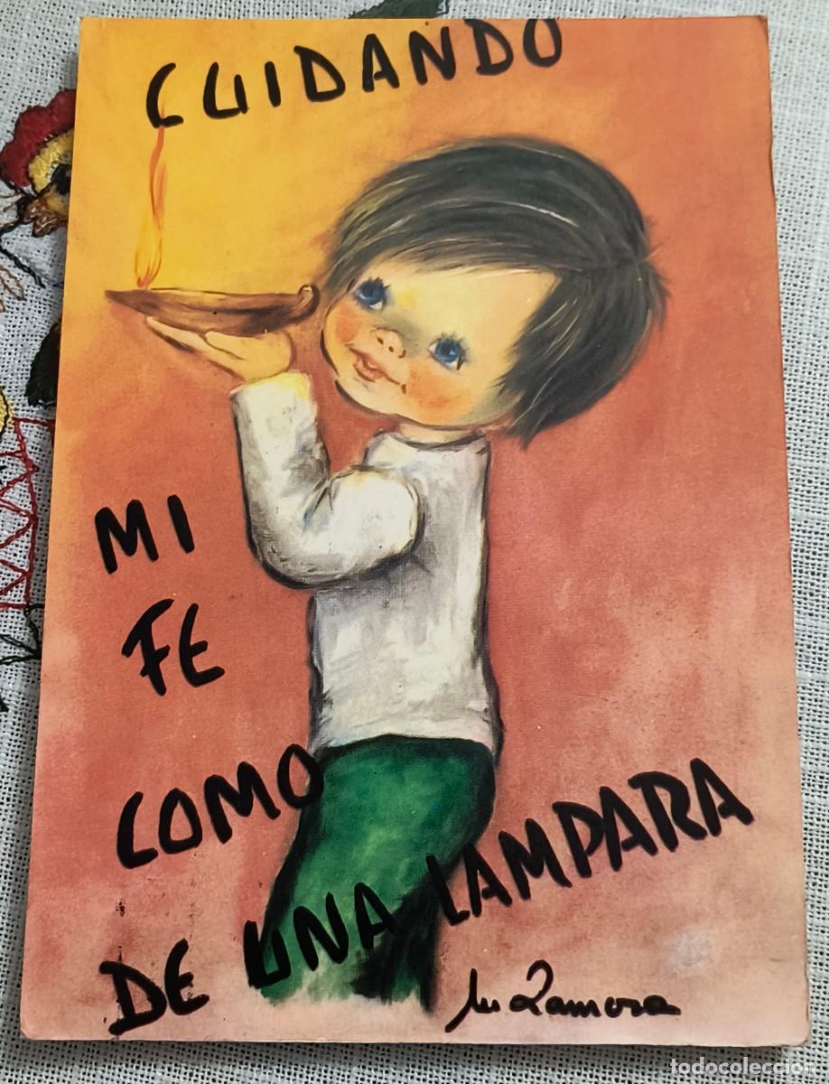 Postales: POSTAL | NI&Ntilde;O CON L&Aacute;MPARA
