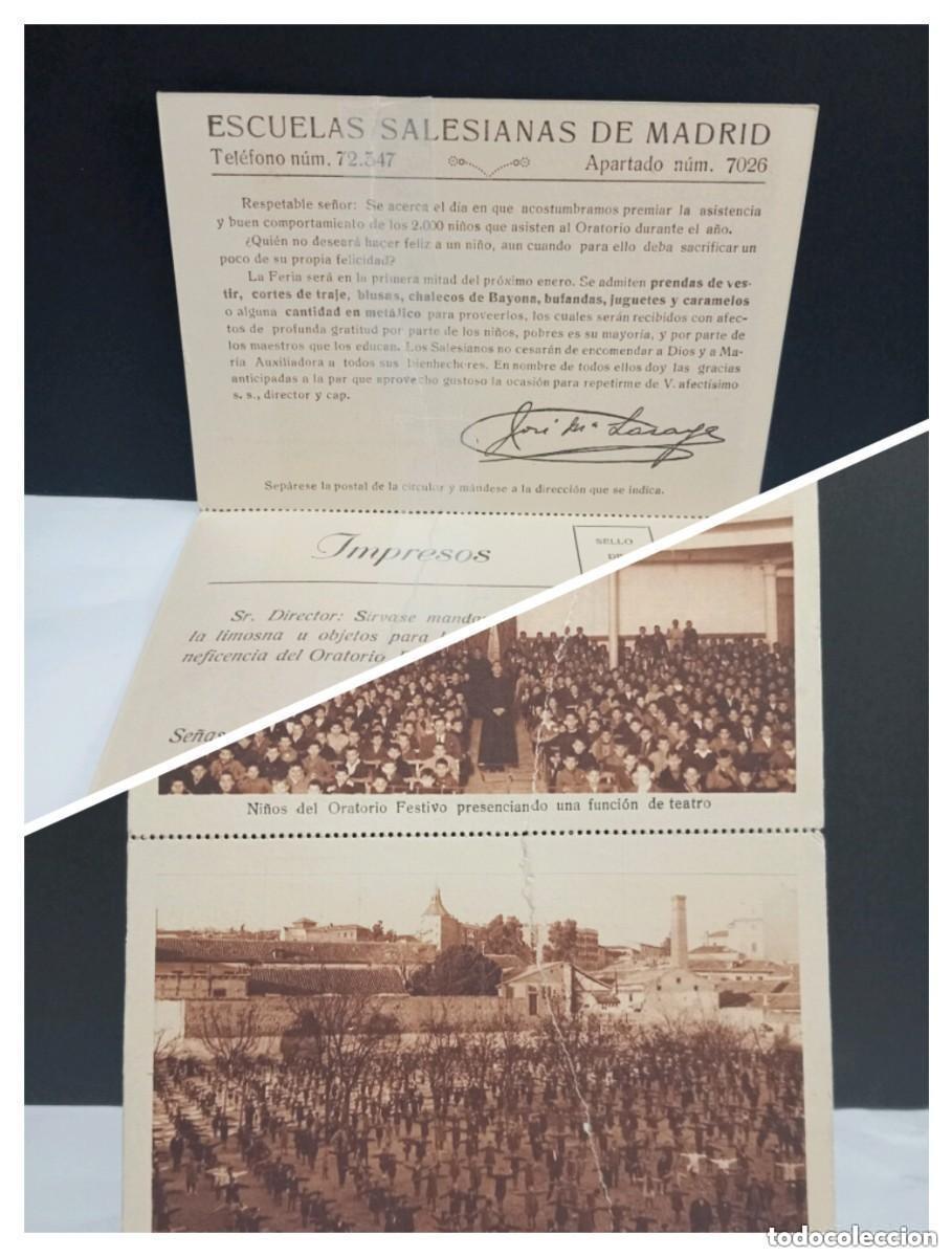 Postales: ESCUELAS SALESIANAS DE MADRID &ndash; DE LA RONDA DE ATOCHA. NI&Ntilde;OS DEL ORATORIO. POSTAL ILUSTRADA. D&Iacute;PTICO