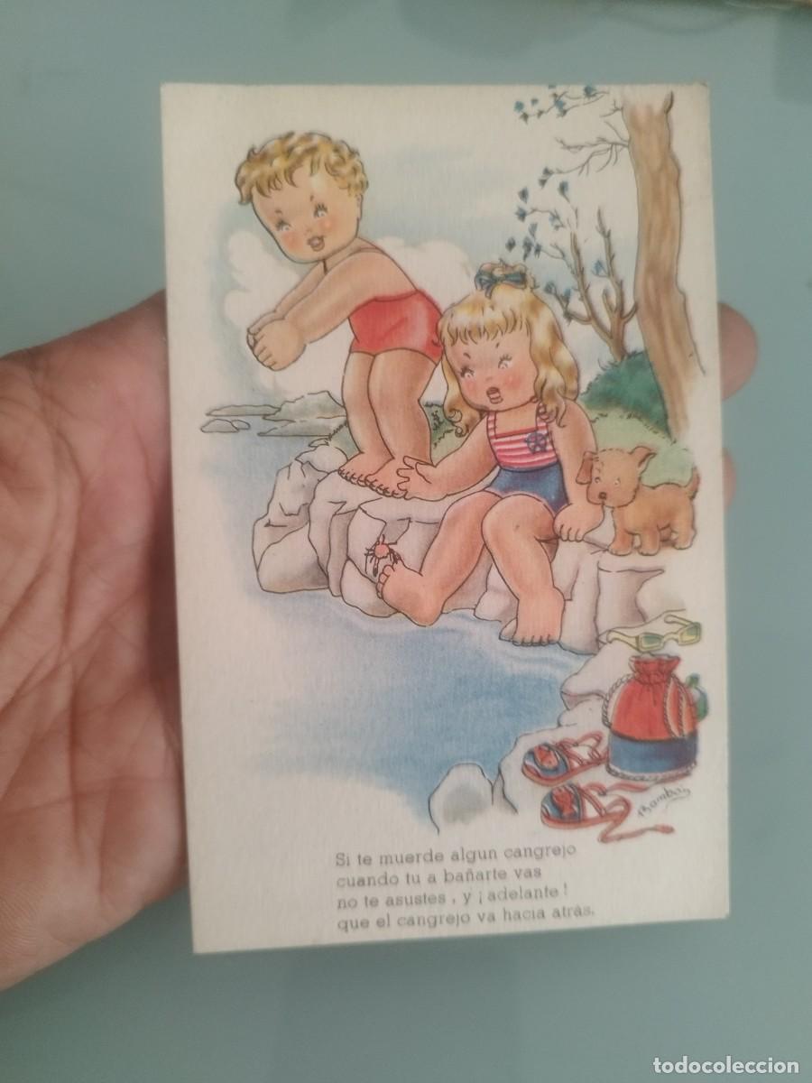Postales: Tarjeta postal, escena infantil de playa firmada por el ilustrador Bomb&oacute;n y editada por Artigas.