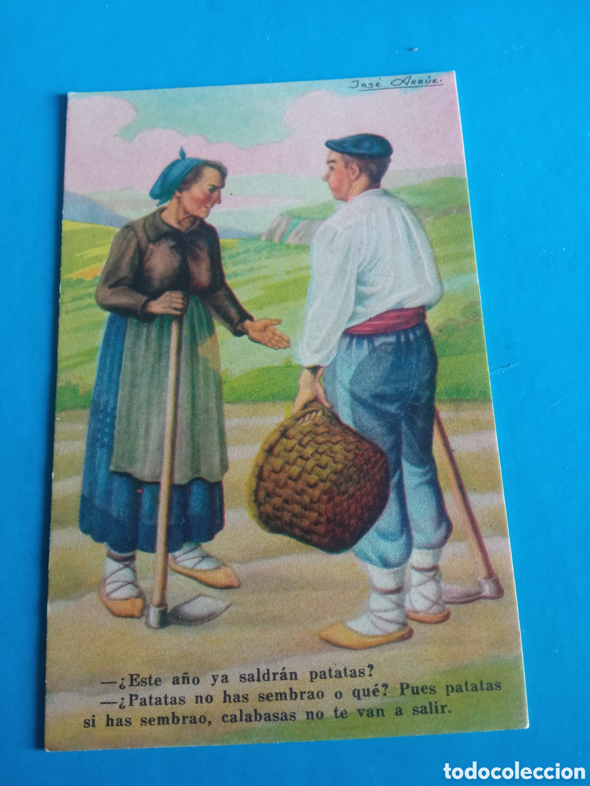 Postales: Antigua postal, Ilustraciones de Jos&eacute; Arrue