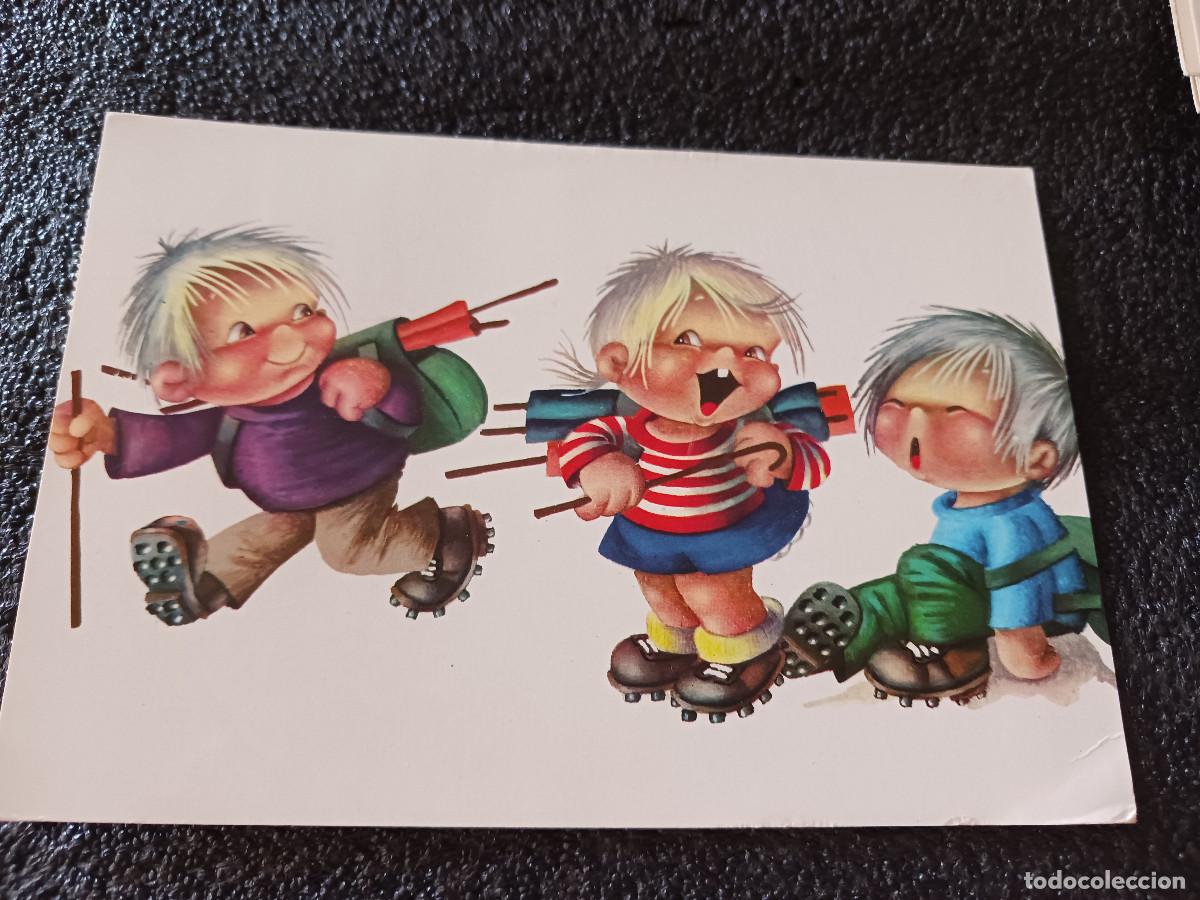 Postales: ni&ntilde;os monta&ntilde;eros, ed. reni, a 48, circulada