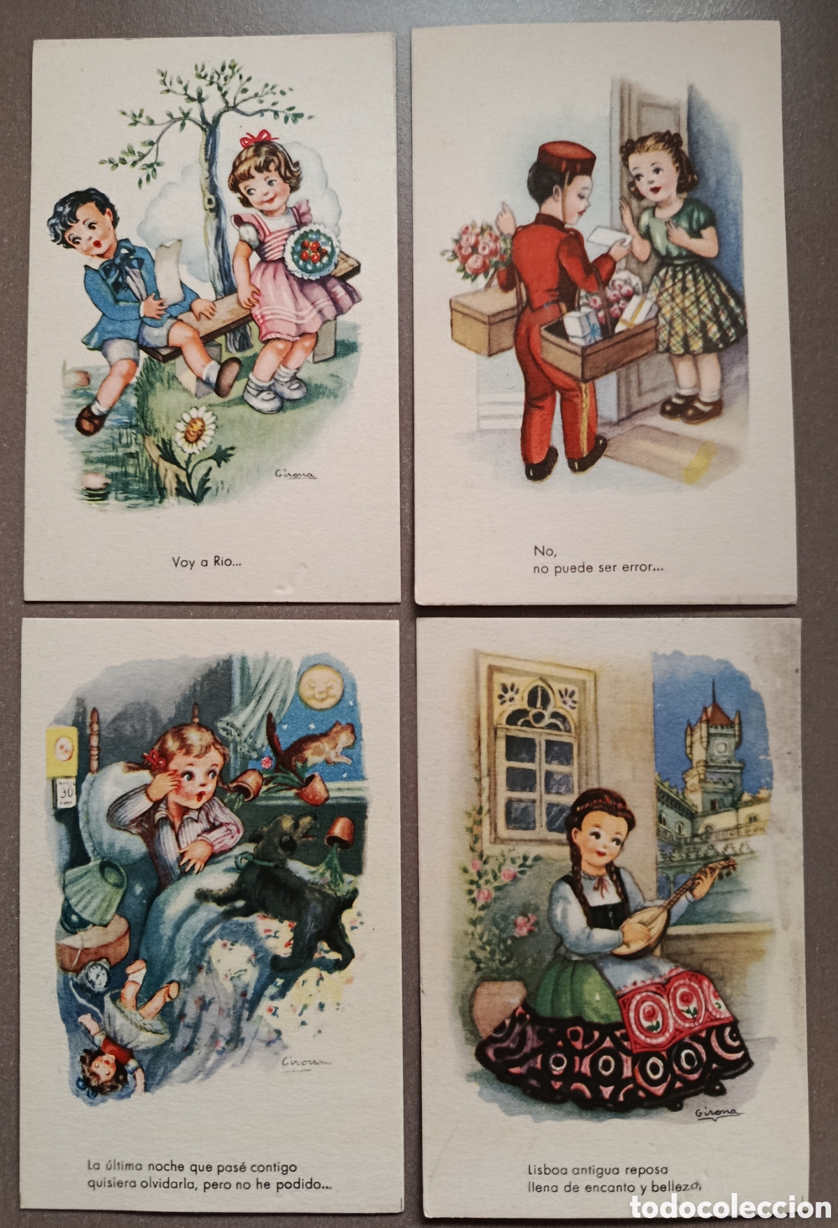 Postales: EDITORIAL ARTIGAS / MELODIAS DE BOGA / COLECCION T / SERIE 124 / ILUSTRA GIRONA / SIN CIRCULAR LOTE