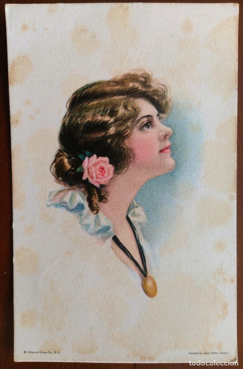 Postales: POSTAL DE UNA JOVEN DIBUJADA - GE CO. - CIRCULADA MARNERA A&Ntilde;O 1917
