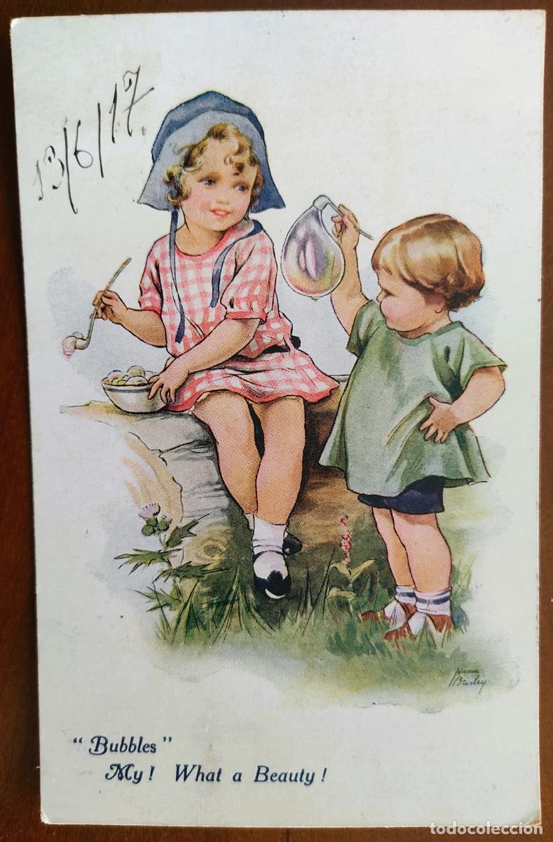 Postales: POSTAL DE UNOS NI&Ntilde;OS DIBUJADOS - CIRCULADA MARNERA A&Ntilde;O 1917