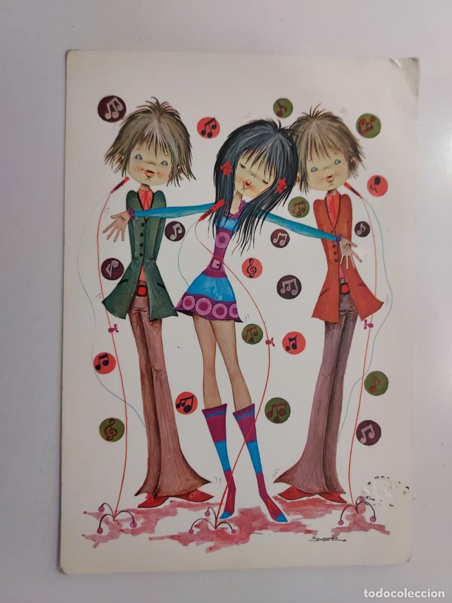 Postales: POSTAL ILUSTRADOR JOSEP GRUPO TRIO CONJUNTO MUSICAL CHICA CANTANTE. 1969. SIN CIRCULAR. CYZ. (JOSER)