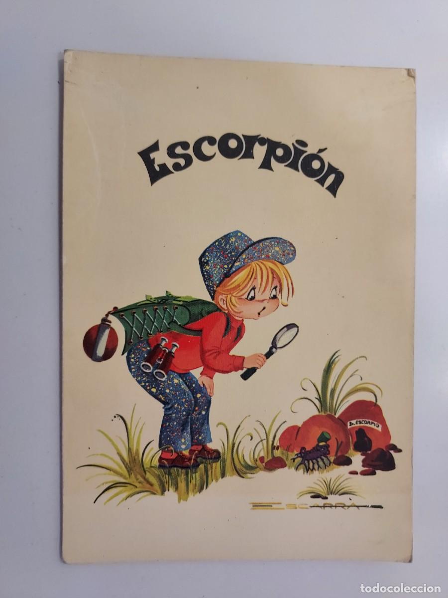 Postales: POSTAL ILUSTRADOR ESCARRA. ESCORPION ZODIACO EXCURSIONISTA MOCHILERO. 1970. CERBER. SIN CIRCULAR