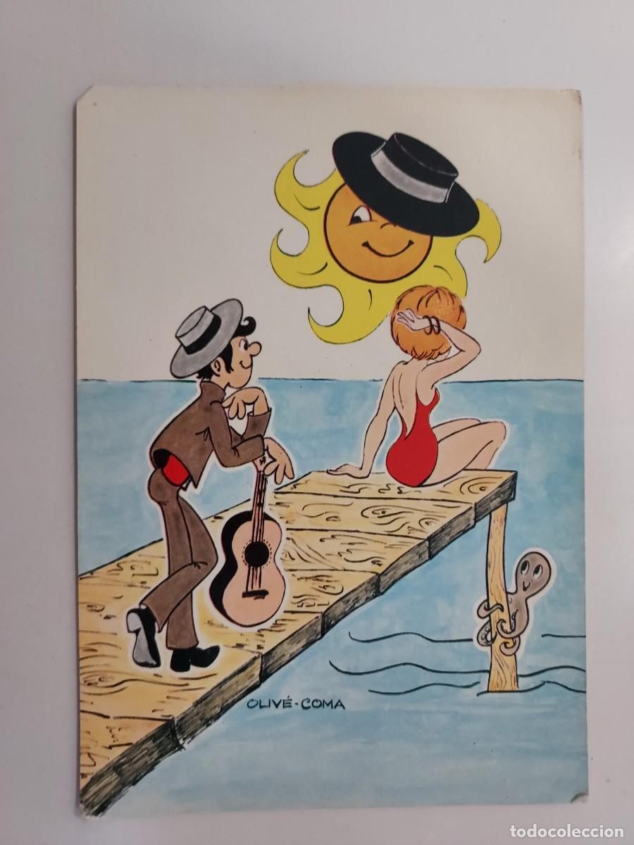 Postales: POSTAL ILUSTRADOR OLIVE-COMA. GUITARRISTA FLAMENCO Y CHICA TURISTA PULPO. 1968. SAVIR. S/C