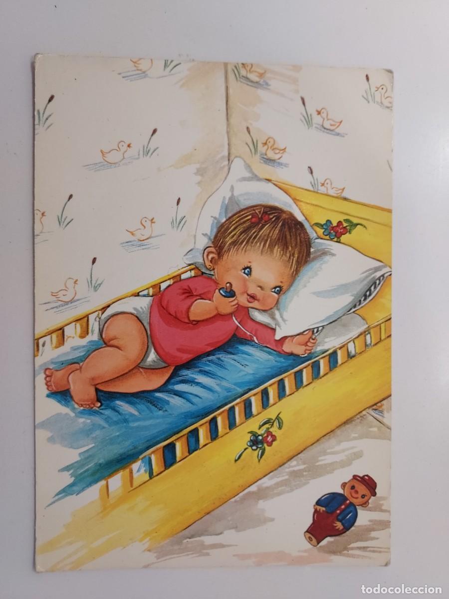 Postales: POSTAL ILUSTRADA. NI&Ntilde;O BEBE CHUPETE CUNA. 1971. SAVIR. S/C