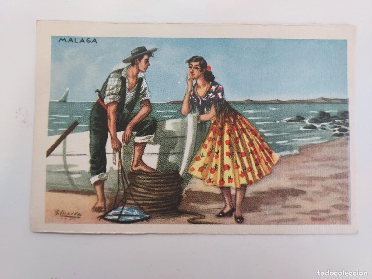 Postales: POSTAL ILUSTRADOR IBARRA 1951. PAREJA TRAJE TIPICO, PESCADOR. S/C. ZUGEL. A&Ntilde;OS 1950