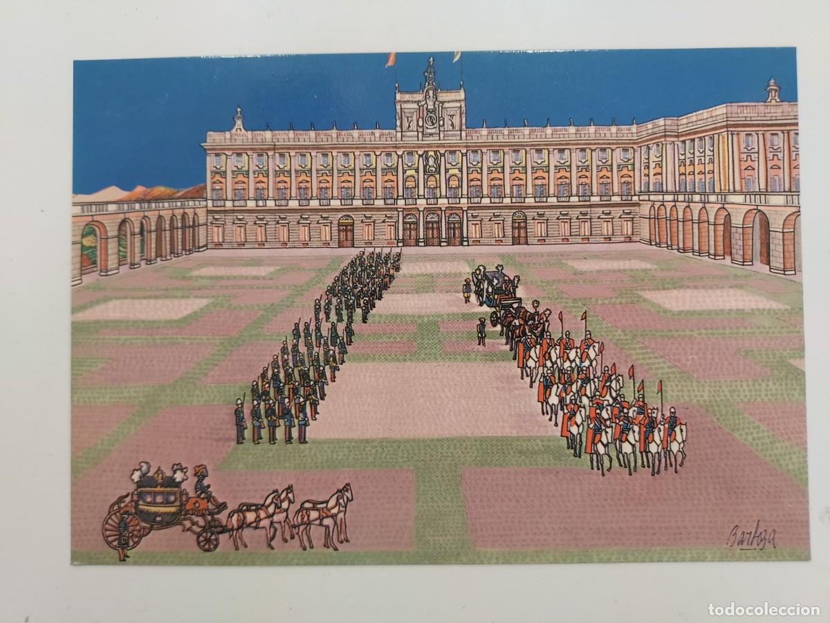 Postales: POSTAL ILUSTRADOR JUSTO BARBOZA. MADRID PLAZA ARMERIA PALACIO REAL. 1982. SIN CIRCULAR