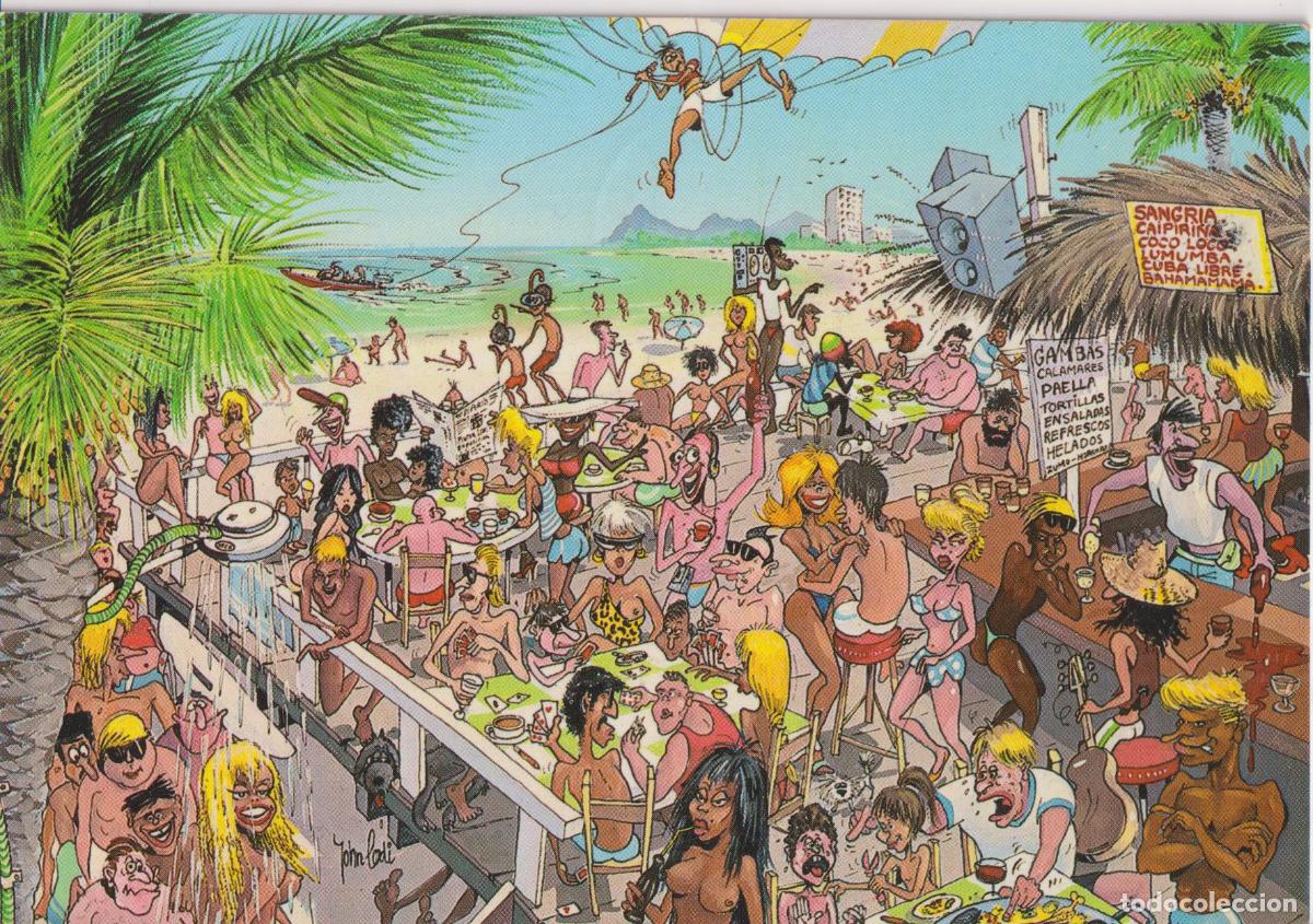Postales: ILUSTRADOR: JOHN LODI, SOL Y MAR, LA COSTA DEL SOL - SUNNY POST 403/4 - CIRCULADA