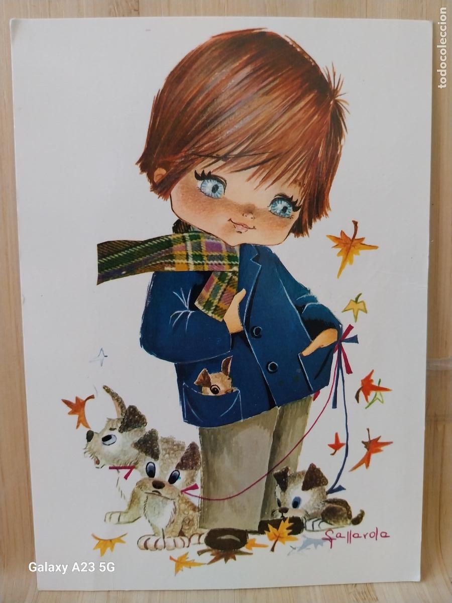 Postales: ILUSTRACION GALLAROLA NI&Ntilde;O CON PERRO OTO&Ntilde;O ED EUROCROMO 1080/4 ESCRITA A&Ntilde;O 1967