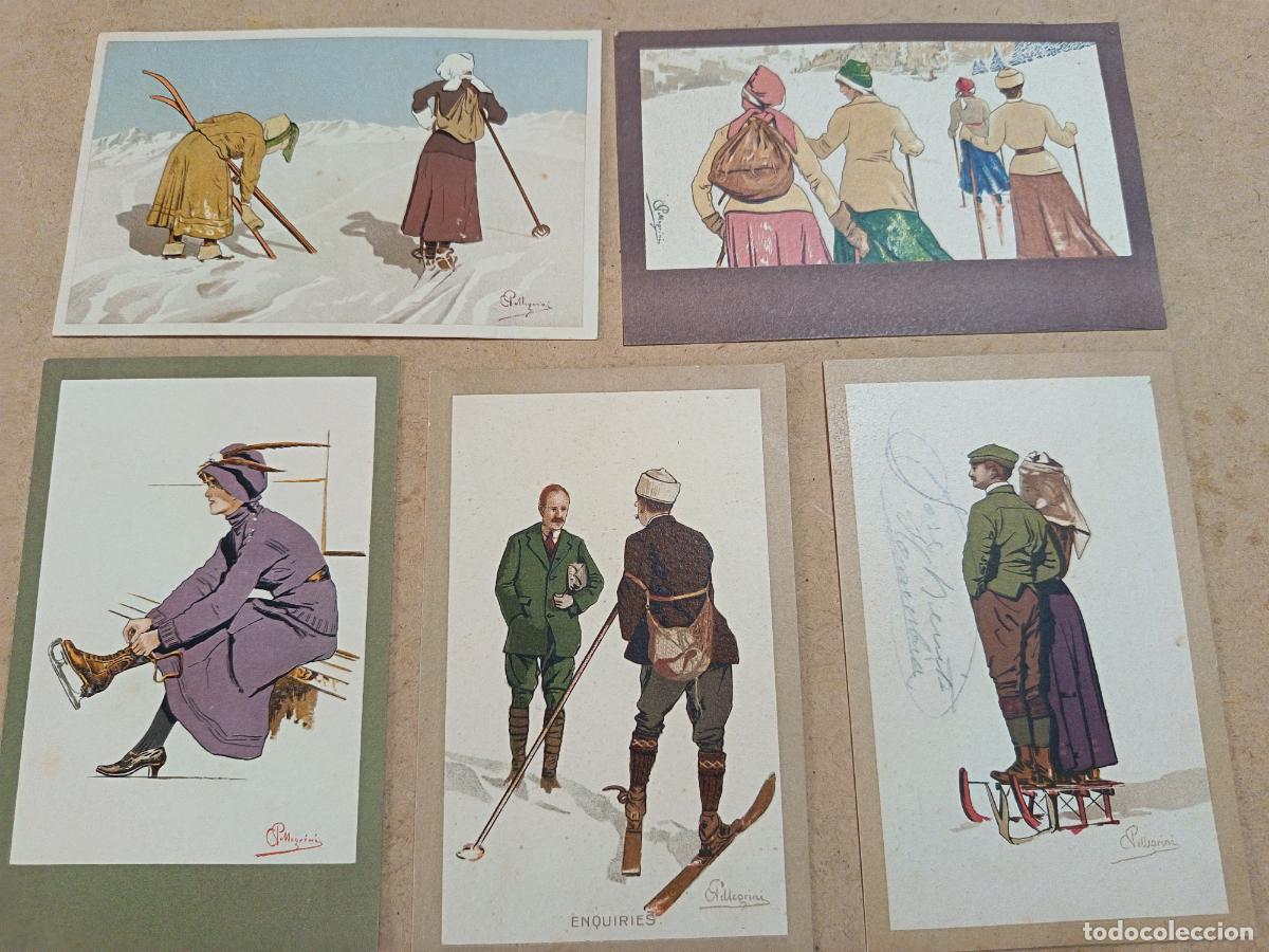Postales: LOTE DE 5 POSTALES ILUSTRADAS POR PELLEGRINI. LAS DE LA FOTO. SIN CIRCULAR.