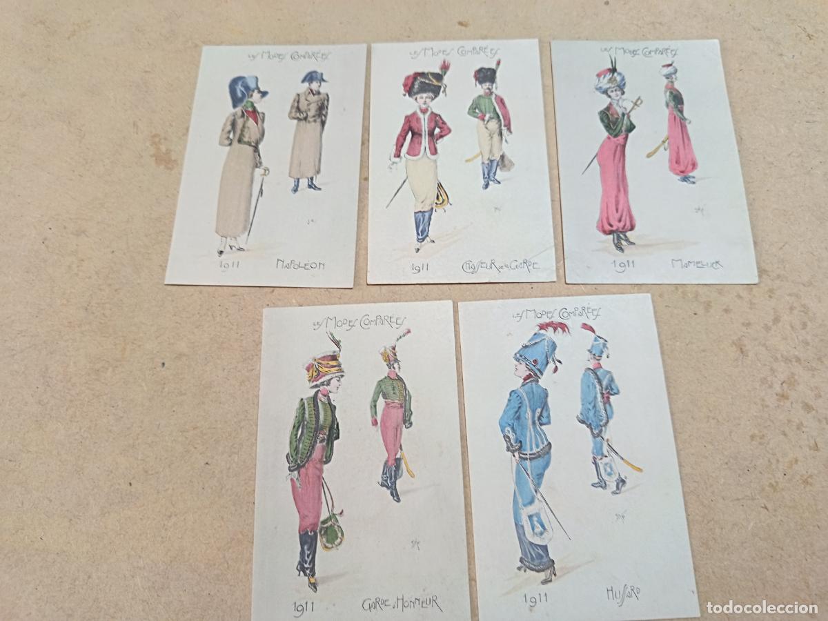 Postales: LOTE DE 5 POSTALES ILUSTRADAS LES MODES COMPAREES. 1911. COLLECTION IDEALE.