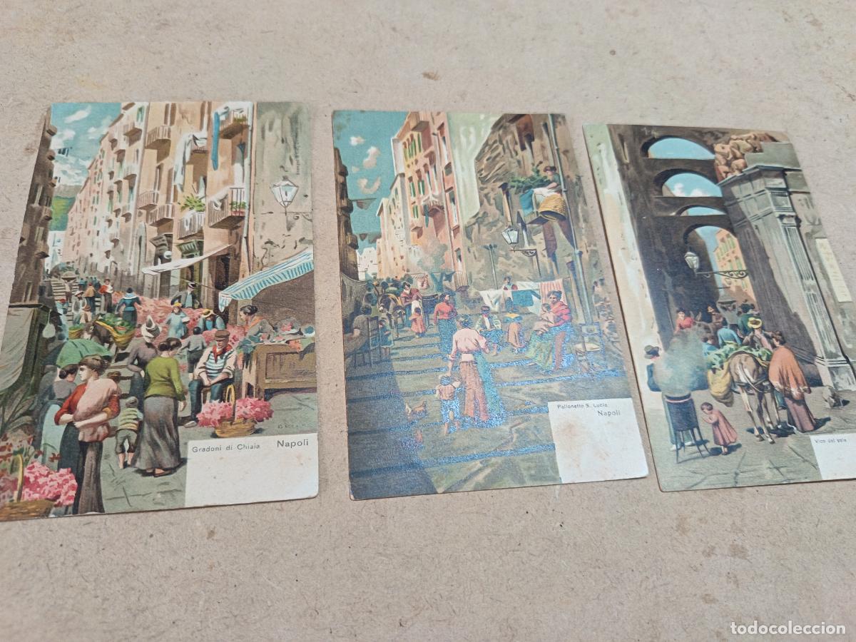 Postales: LOTE DE 4 POSTALES ILUSTRADAS. NAPOLI. STENGEL & CO. SIN CIRCULAR.