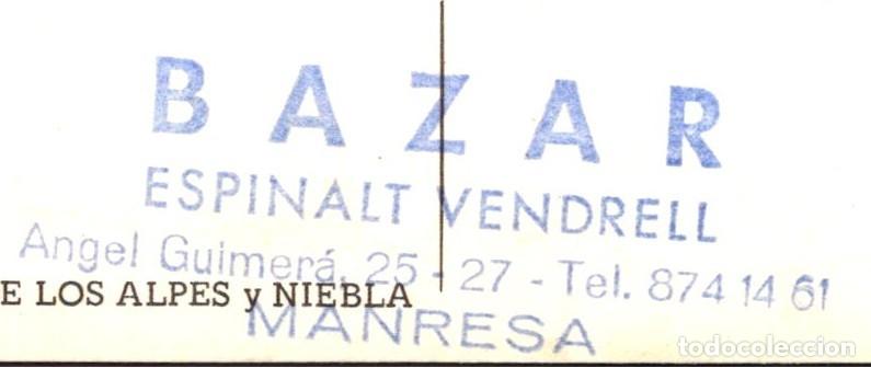 Postales: Heidi - Viejo de los Alpes y Niebla - TarjeFher - Reverso con Sello Bazar Espinalt Vendrell, Manresa