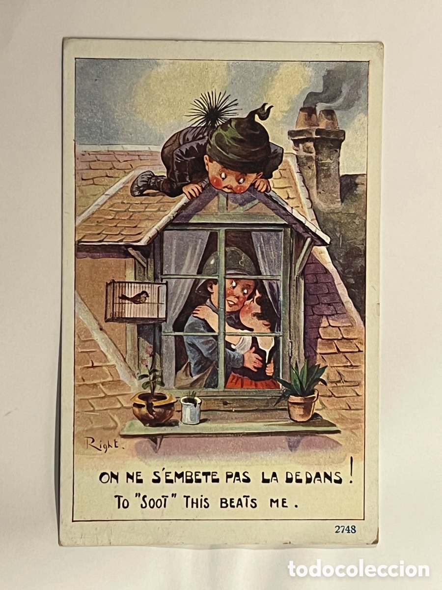 Postales: DIBUJOS Y CARICATURAS Postal ilustrada por Right. Ilustrador ingles. Tem&aacute;tica infantil.