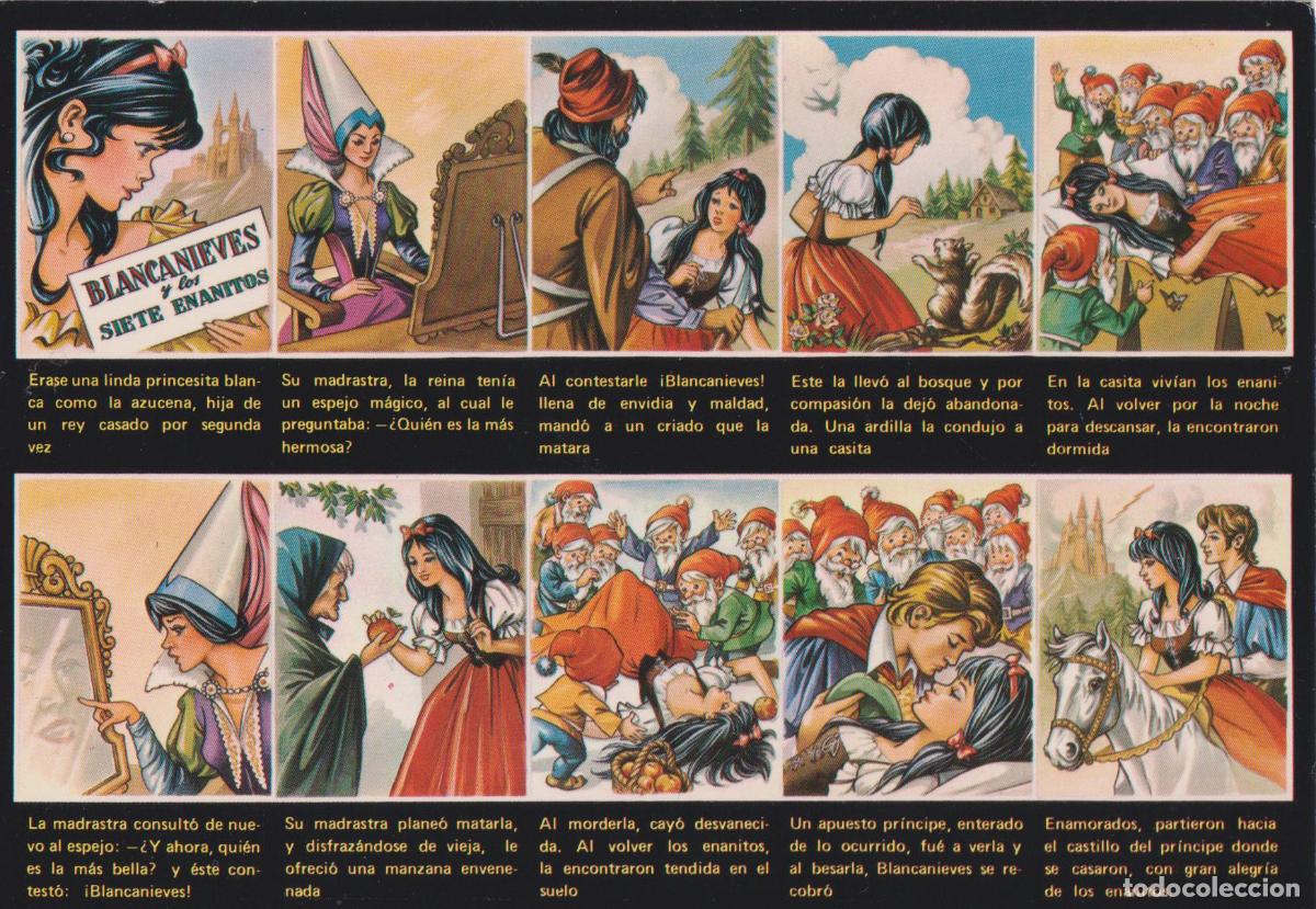 Postales: SERIE ENSUE&Ntilde;O &ndash; BLANCA NIEVES Y LOS SIETE ENANITOS &ndash; GARCIA GARRABELLA N&ordm;1 &ndash; S/C
