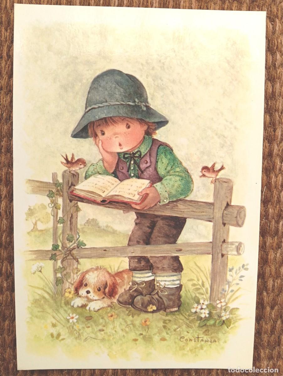 Postales: NI&Ntilde;O LEYENDO - ILUSTRACION CONSTANZA - ED. C Y Z