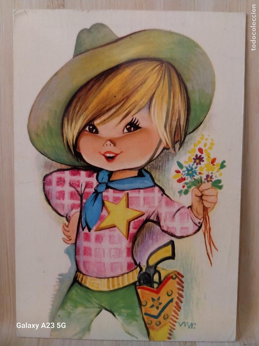 Postales: JAN ILUSTRACION NI&Ntilde;O SHERIFF ED BERGAS JUVENIL 3 ESCRITA