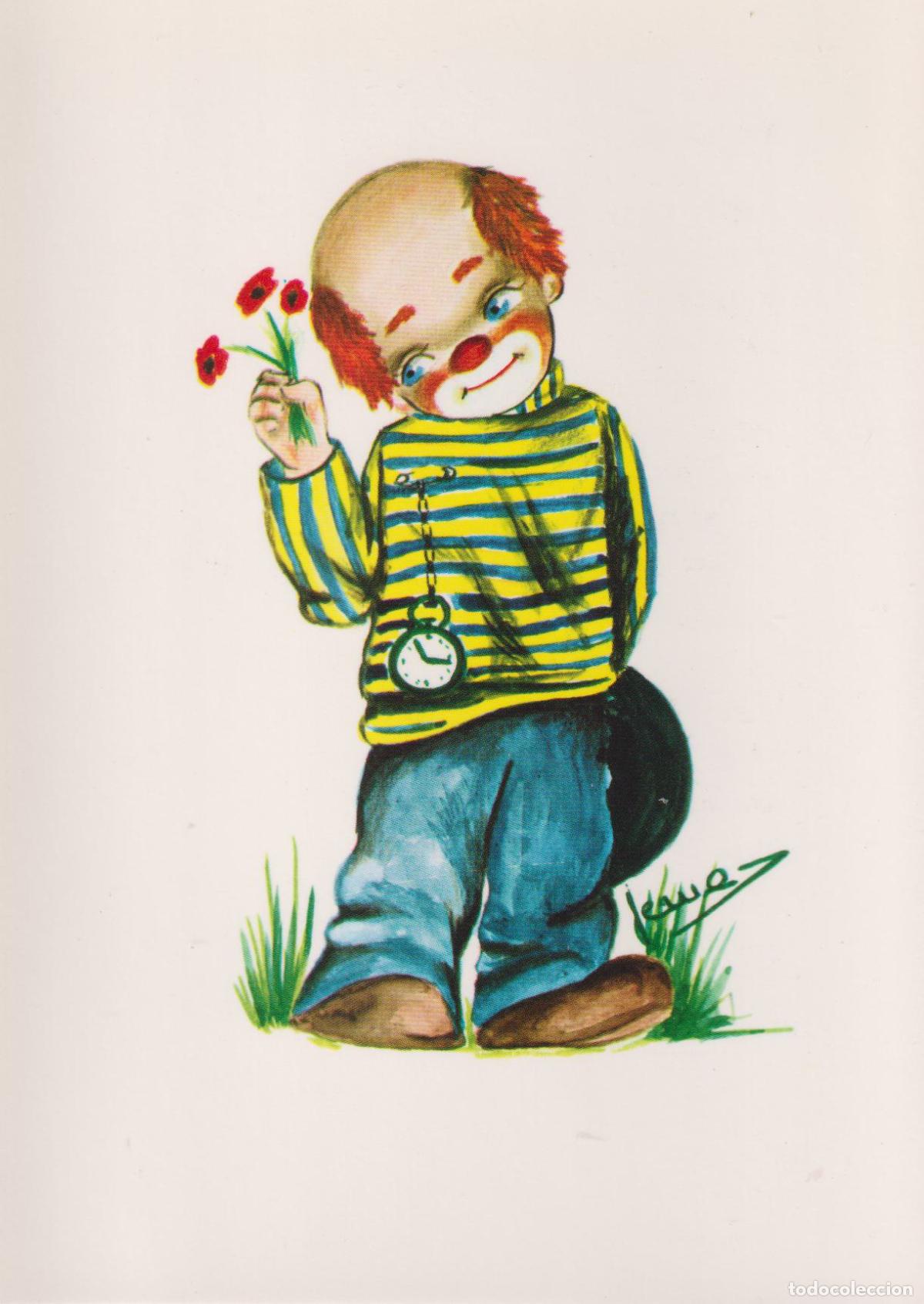 Postales: ILUSTRADOR: JEM&Oacute;, PAYASO, FELICIDADES &ndash; ATA B909 &ndash; S/C