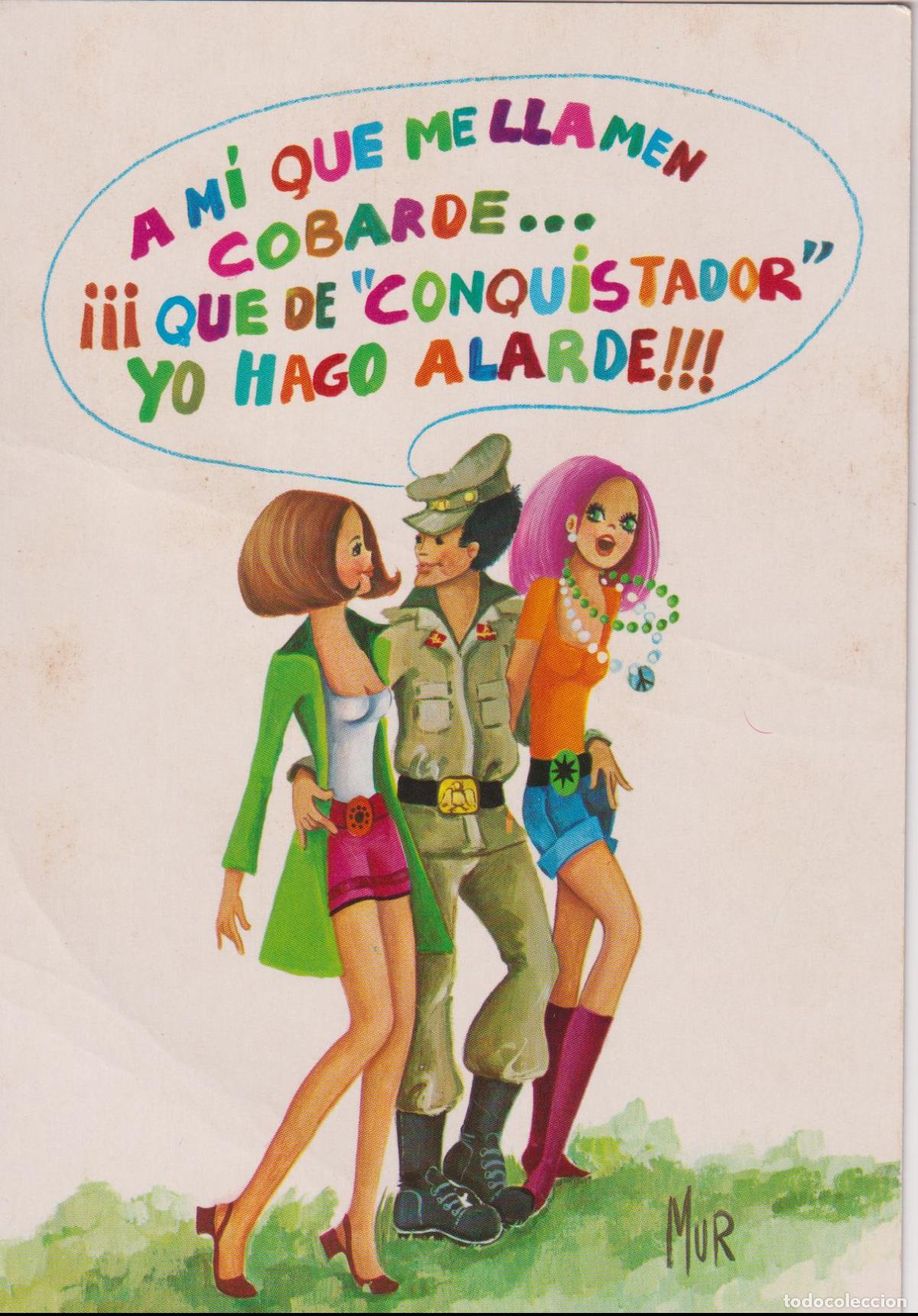 Postales: ILUSTRADOR: MUR, ME LLAMAN COBARDE &ndash; EDITA CyZ 7423/31 D &ndash; ESCRITA