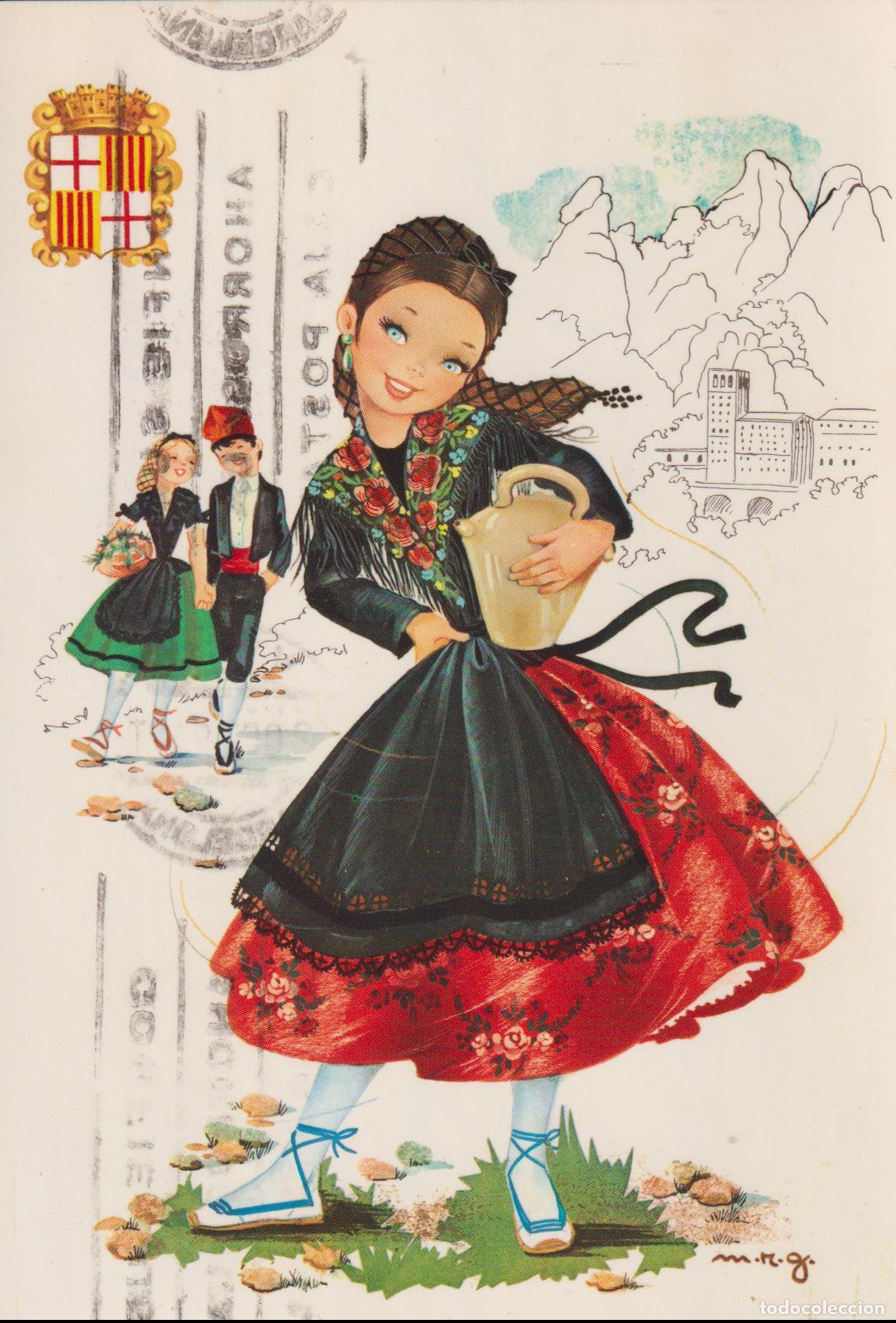 Postales: ILUSTRADOR: M.R.G., TRAJES T&Iacute;PICOS CATALUNYA &ndash; EDITA CyZ 7675/29 B &ndash; CIRCULADA