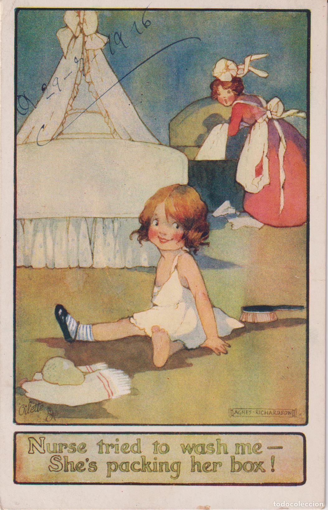 Postales: ILUSTRADOR: AGNES RICHARDSON SERIE OUR KIDDIES &ndash; RAPHAEL TUCKS 8670 &ndash; CIRCULADA
