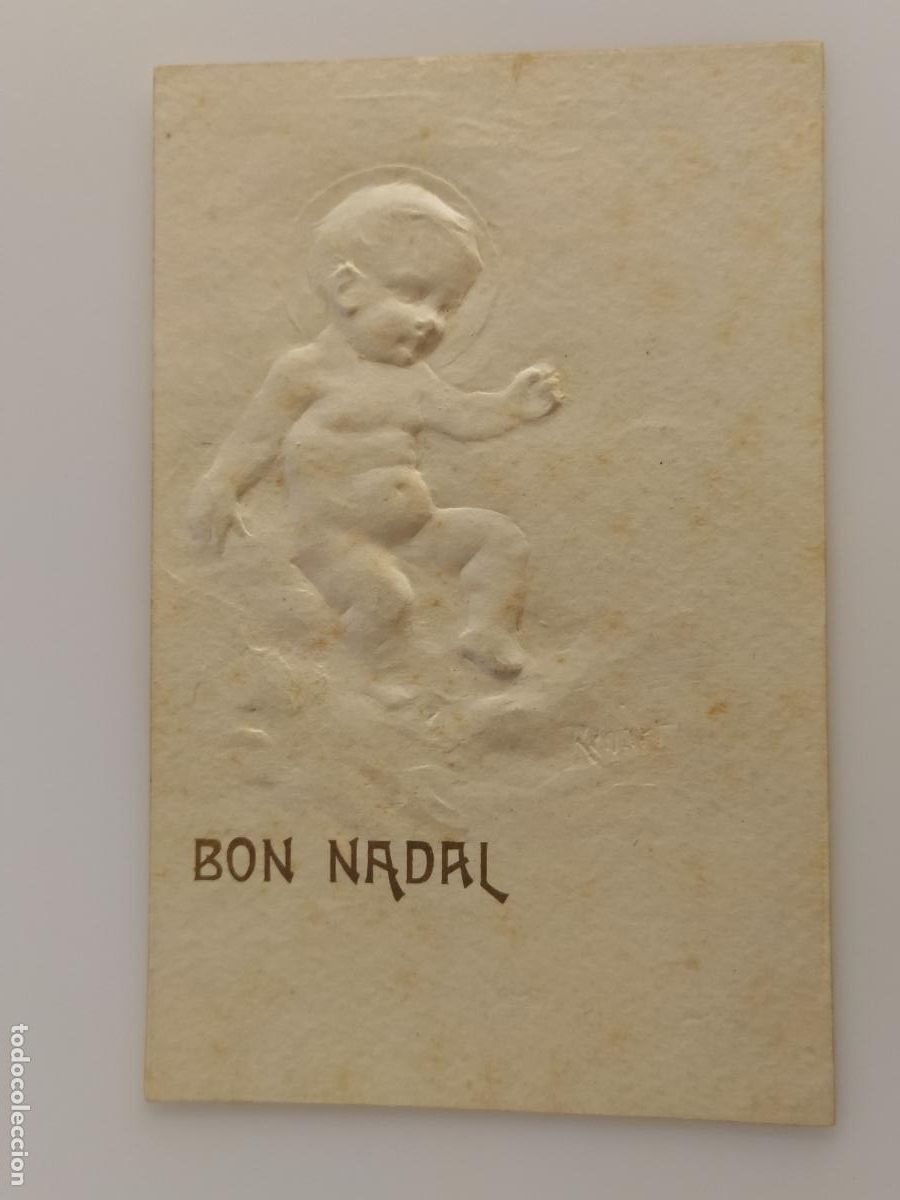Postales: RENART - NI&Ntilde;O A RELIEVE - BON NADAL - LB BARTRINA - REVERSO SIN DIVIDIR - POSTAL ANTIGUA -(116.283)