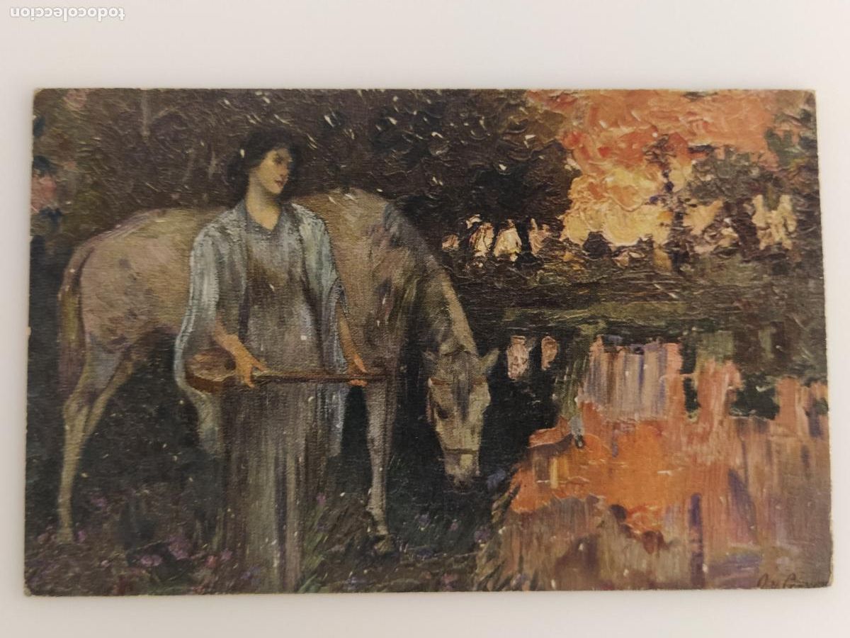 Postales: LA MUJER Y EL CABALLO - POSTAL ANTIGUA -(116.309)