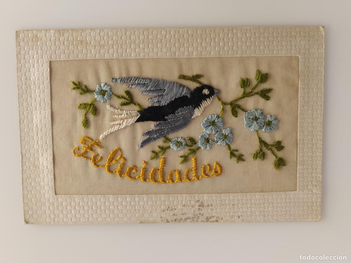 Postales: BORDADO - FELICITACION ANTIGUA - IGNACIO BOHIGAS & LUISA PRUNES - POSTAL ANTIGUA -(116.376)