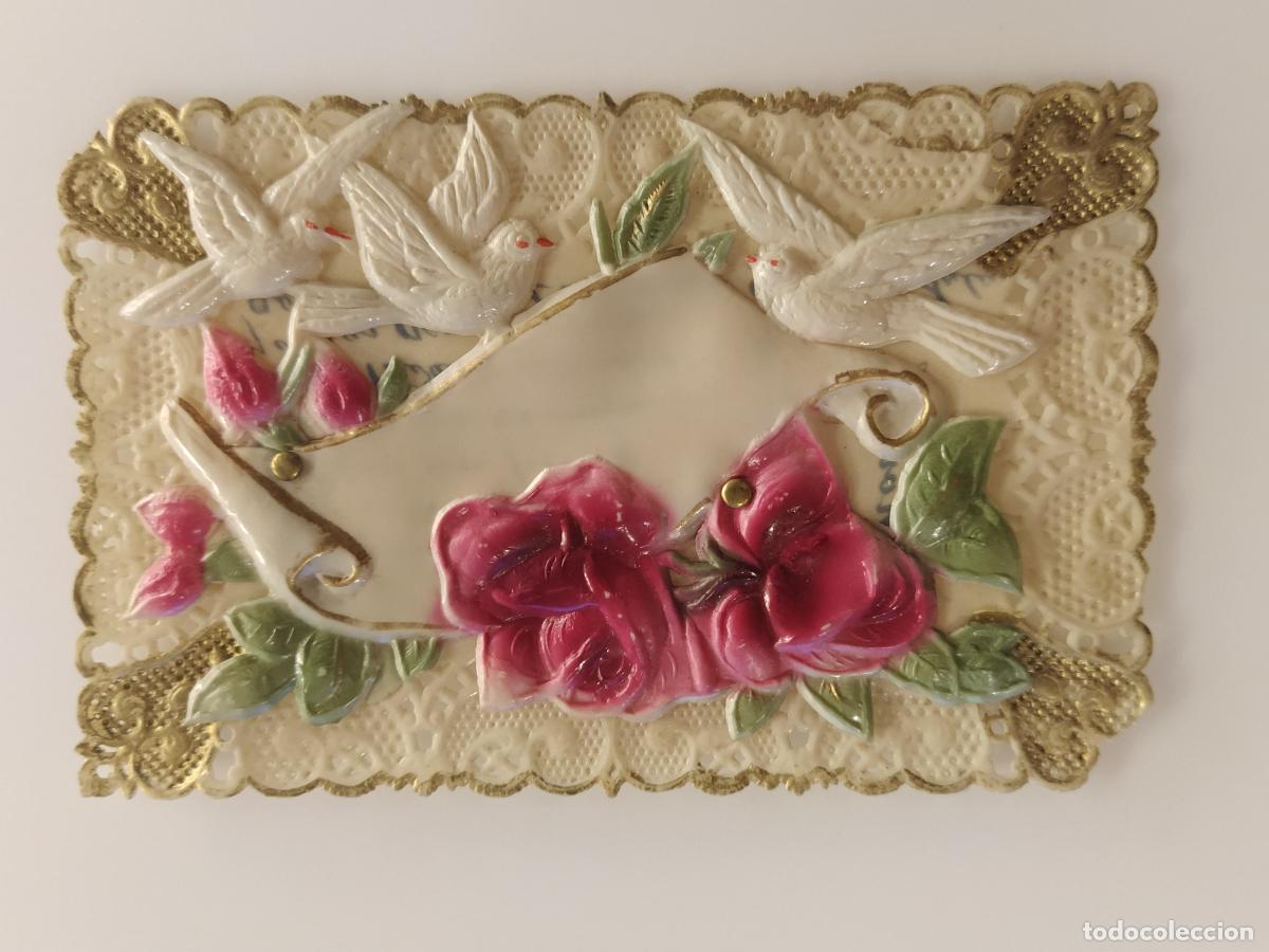 Postales: FELICITACION ANTIGUA CON RELIEVE - DOLORES SALA - POSTAL ANTIGUA -(116.377)