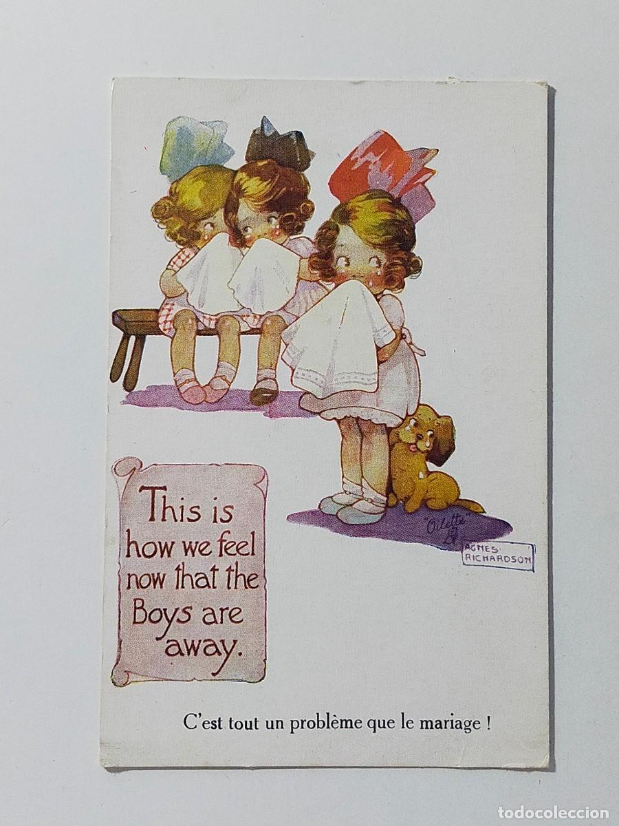 Postales: Antigua postal ni&ntilde;os - Ilustrador: Agnes Richardson - Raphael Tuck & Sons