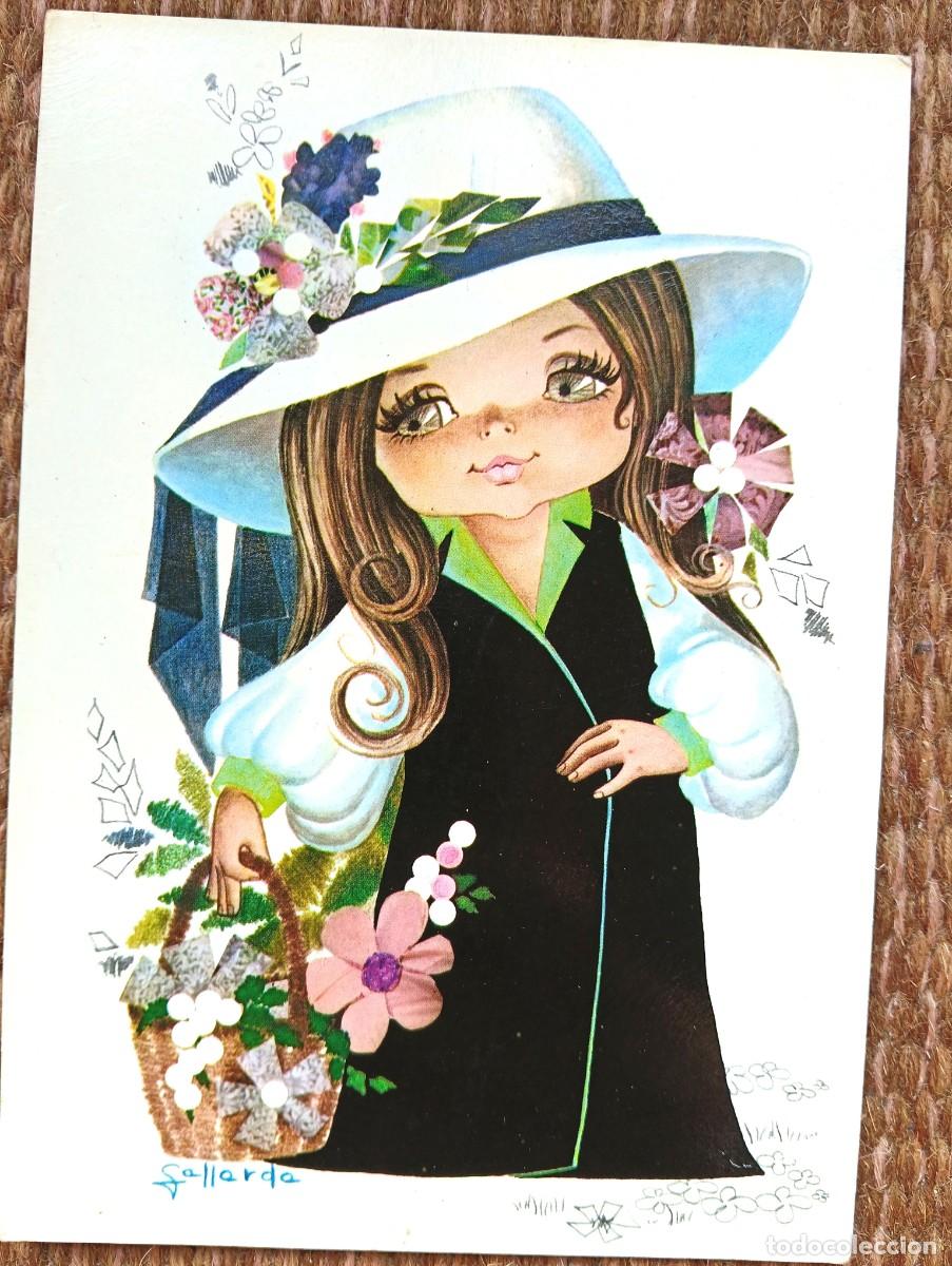 Postales: NI&Ntilde;A CON CESTA DE FLORES - ILUSTRACION GALLARDA - ED. EUROCROMO
